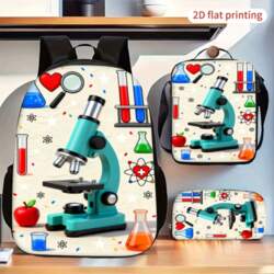 Microscope Chemistry Science Pattern Printed Backpack