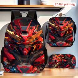 Red Mecha Armor 3-Piece Backpack Set