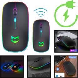 WIRELESS MOUSE SLIM LED USB CHARGED