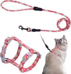 ADJUSTABLE HARNESS WITH LEASH FOR CAT