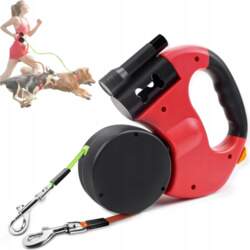 AUTOMATIC DOUBLE LANYARD FOR TWO DOGS