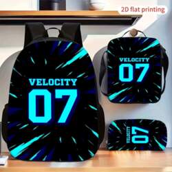 Blue Burst Velocity Print Backpack Set