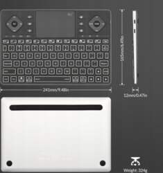 Bluetooth keyboard Rii K16 with touch