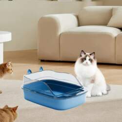 Cat Litter Box, Sturdy Plastic, Open