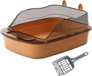 Cat Litter Box, Sturdy Plastic, Open