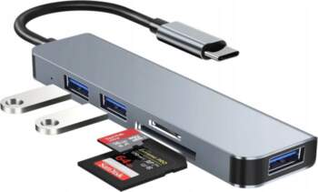 HUB ADAPTER 5IN1 USB-C ADAPTER READER