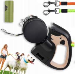 LEASH FOR TWO DOGS AUTOMATIC REFLECTIVE