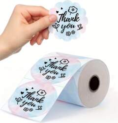 Round labels 50mm clouds colored stickers