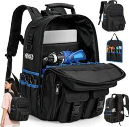 TECHNICAL BACKPACK BLACK DURABLE FOR ELECTRICIAN