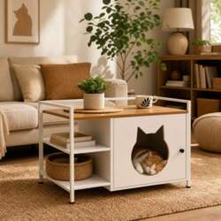 Cat Litter Box Cabinet Enclosure Side