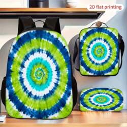 Green Blue Tie Dye Spiral Gradient