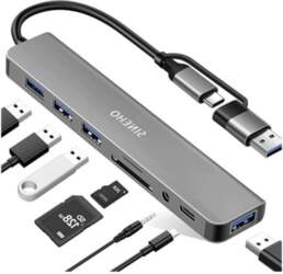 HUB USB 8IN1 WITH SD CARD