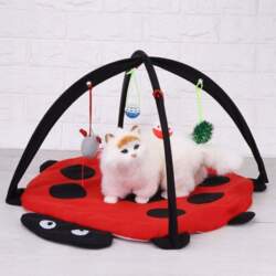 Interactive cat mat - ladybug, foldable