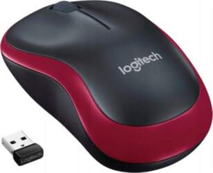 Logitech M185 Wireless mouse, red/black