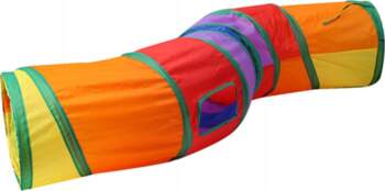 Rainbow Foldable Cat Tunnel Toy Fun
