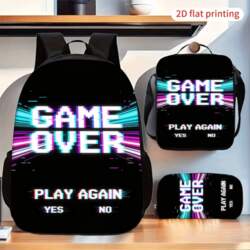 Retro Game Over Glitch 3-Piece Backpack