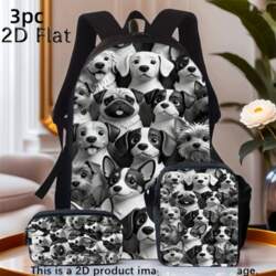 2D Flat Multiple Cute Dog Print