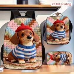 2D Flat Printed Cute Dachshund Dog