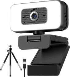2K Webcam USB Microphone LED Lamp