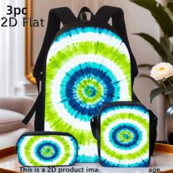 3pc Backpack Set - Tie-Dye Concentric