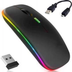 Bluetooth Mouse Rechargeable Wireless Backlit Black