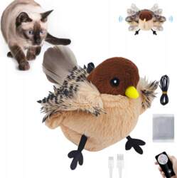 Cat toy interactive plush bird -