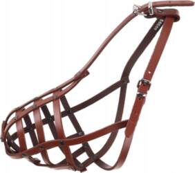Dino Leather muzzle Riveted for dog