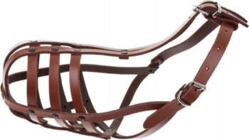 Dino Riveted Leather muzzle for dog