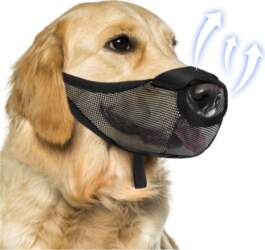 DOG MUZZLE BREATHABLE ADJUSTABLE BLACK SIZE