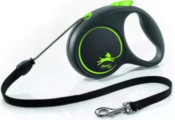 FLEXI Automatic leash Black Design green