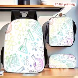Gradient Chemistry Lab Equipment Pattern Backpack