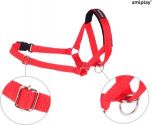 HALTER BASIC L RED COLLAR HARNESS