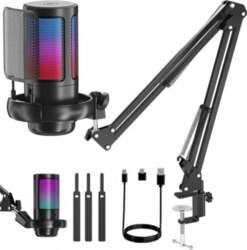 MICROPHONE FOR GAMING COMPUTER POP-FILTER CAPACITIVE