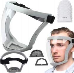Protective visor full face mask adjustable