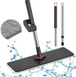 Rozz Flat Mop with Microfiber Telescopic