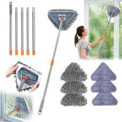 TRIANGULAR LONG HANDLE MOP, 360 DEGREE