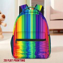 Vibrant Rainbow Print Backpack for School