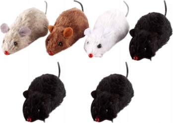 8Pcs Plush Clockwork Mouse Toys Assorted