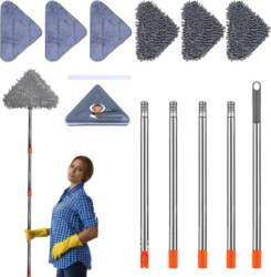 ADJUSTABLE TRIANGULAR MICROFIBER MOP FOR WINDOW