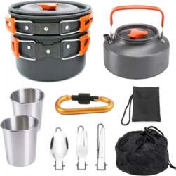 Camping Pot Frypan Kettle Cookware Set
