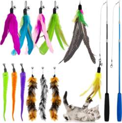 CAT ROD INTERACTIVE TOY WITH FEATHERS