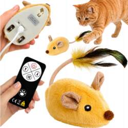 CAT TOY INTERACTIVE MOVABLE YELLOW MOUSE