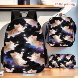Cute Starry Sky Cat Print Backpack