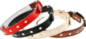 DOG COLLAR LEATHER STUD 22 MM/53