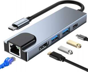 HUB ADAPTER SPLITTER RJ-45 ETHERNET USB-C
