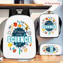 Science Graphic Print Backpack Set with