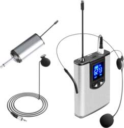 Wireless Headset Microphone Lavalier Mic Rechargeable