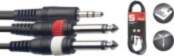 Y-Kabelis, mini jack stereo/m - 2x