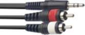 Audio Y-kabelis vads, stereo mini jack/m