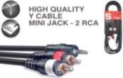 Y-Kabelis, stereo mini Jack/m - 2x